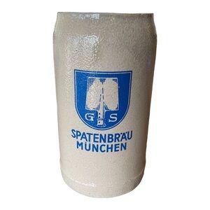German Stoneware Beer Stein Gray and Blue Spatenbrau Munchen